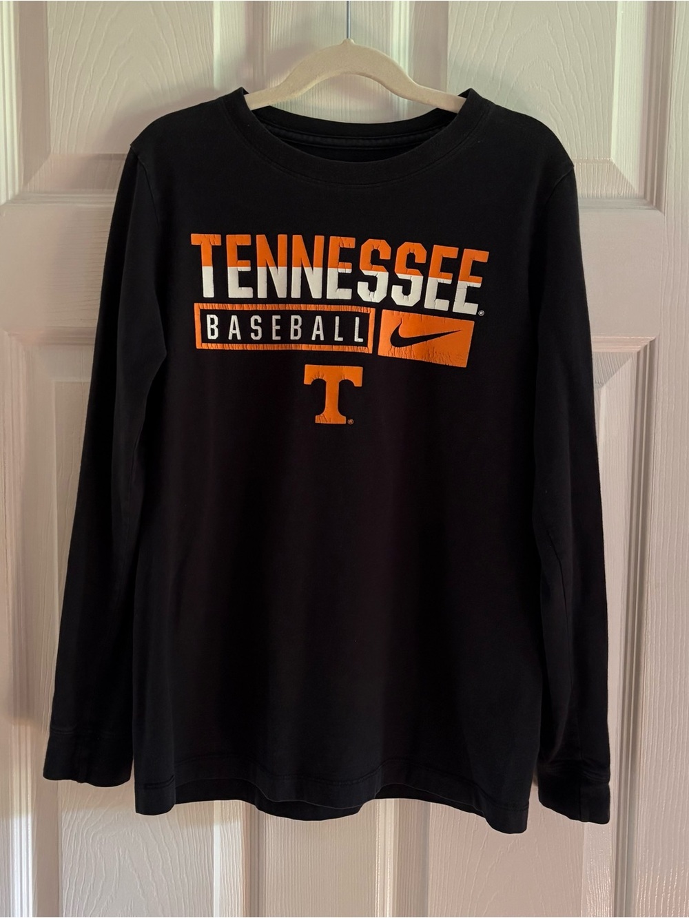 Nike Boys Tennessee Volunteers Baseball Shirt Black Youth Medium Cotton